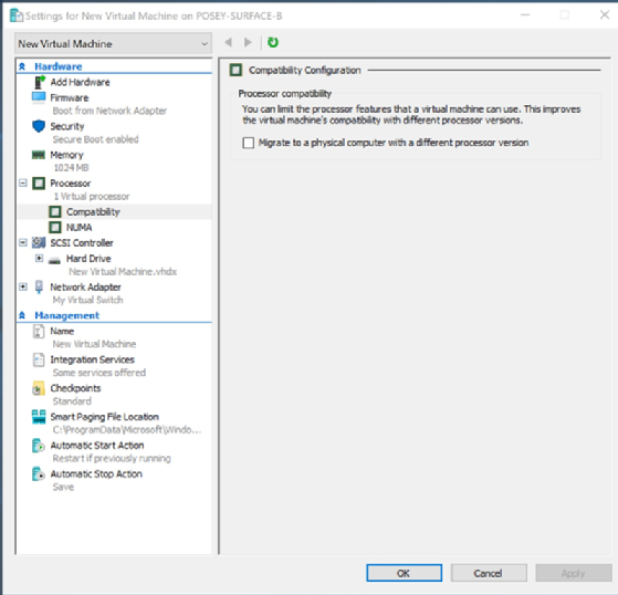 Enable processor compatibility