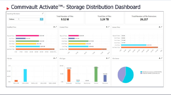 Screenshot of Storage Distribution tool in Commvault Activate