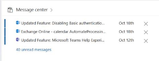 Microsoft Message center