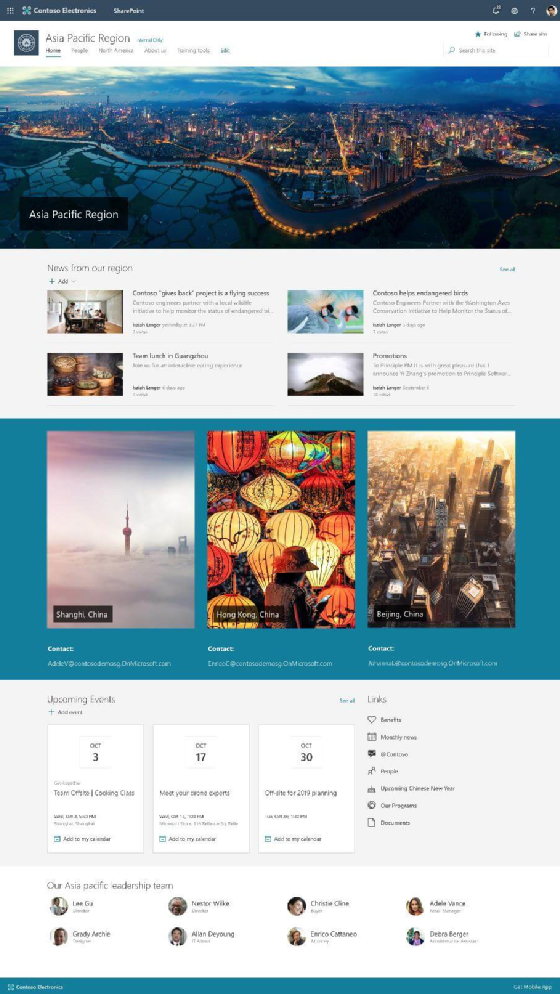 Modern sites features allow administrators to customize the background.