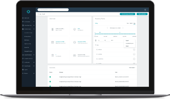 Screenshot of Rubrik's Live Mount