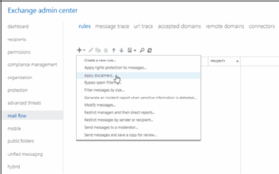 Exchange admin center settings 