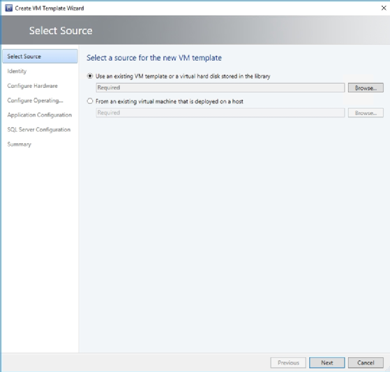 Create VM Template Wizard