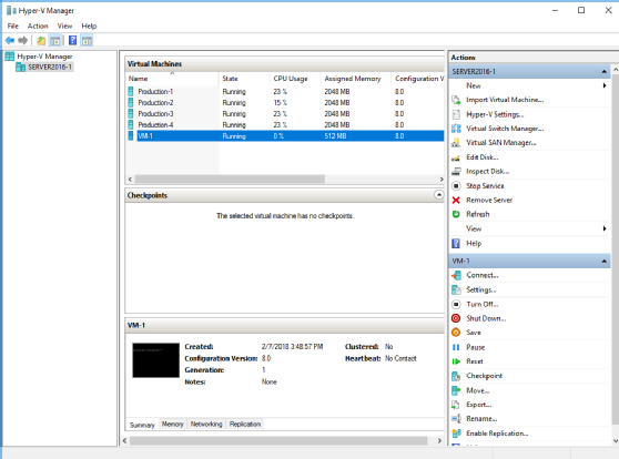 VM CPU usage