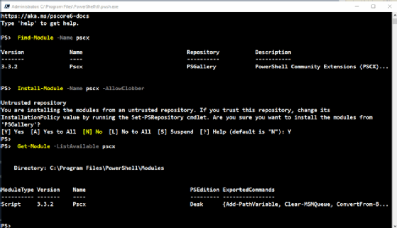 PowerShell Core module installation