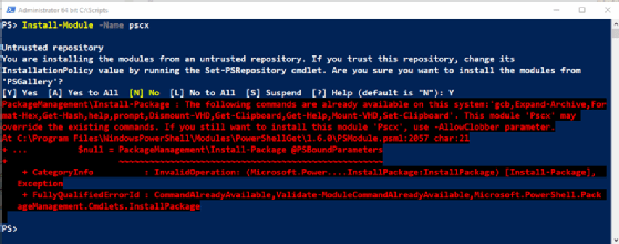 PowerShell warning
