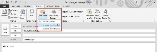 Drop-down message classifications 
