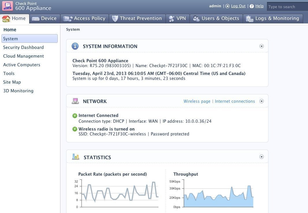 Check Point's leading-edge user interface is clean, clear and easy to understand.