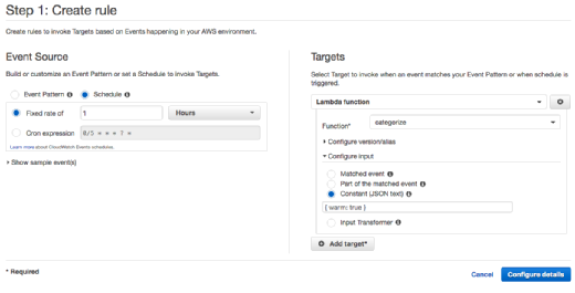 Keep the Lambda function warm with CloudWatch.