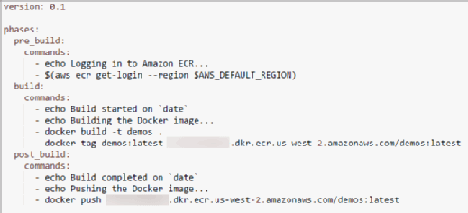 CodeBuild uses the buildspec.yml file.