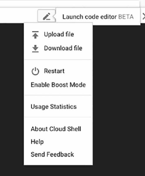 Cloud Shell code editor