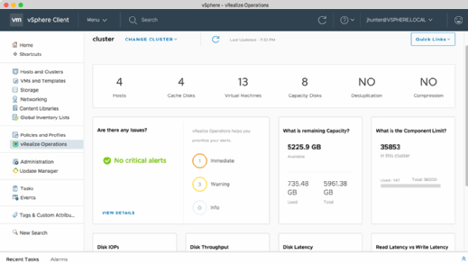 vSAN 6.7 vRealize Ops interface