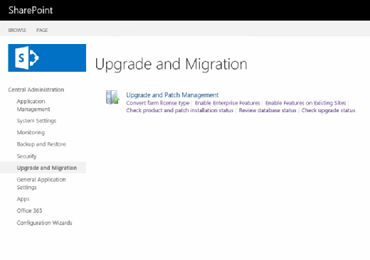 SharePoint Central Administration tool