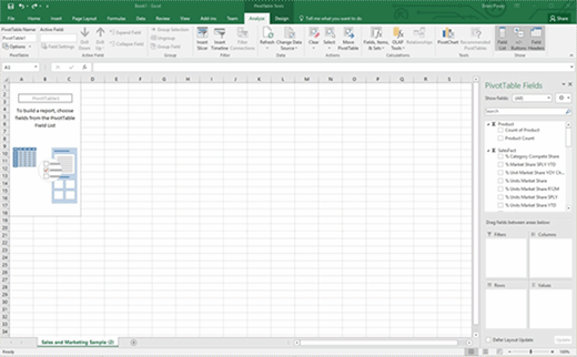 Pivot table in Microsoft Excel
