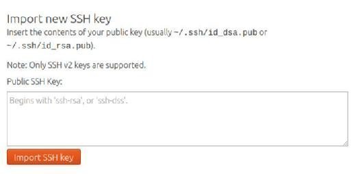 Import SSH key