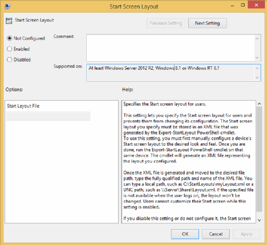 Customize the Start screen layout