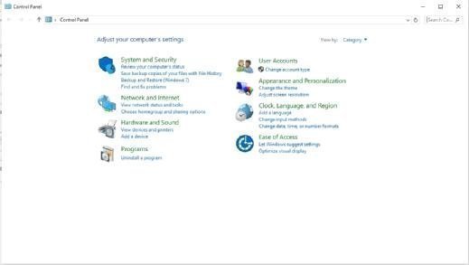 Windows 10 Control Panel