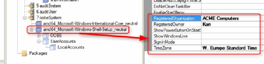 Set values