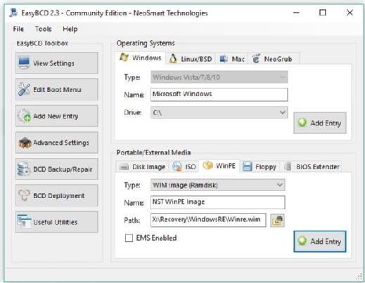 Boot menu entry