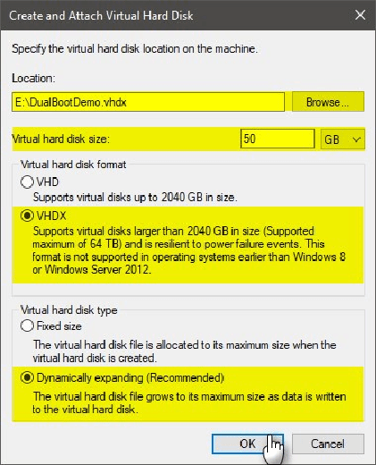 Virtual hard disk