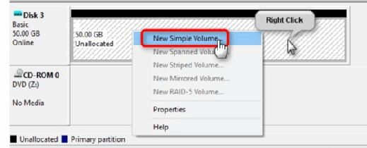 Create a hard disk