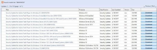 Update Catalog search results