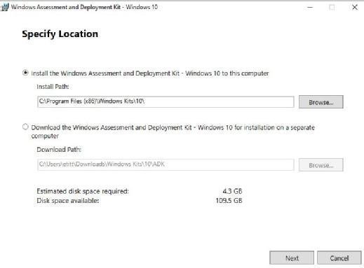 Windows ADK installer