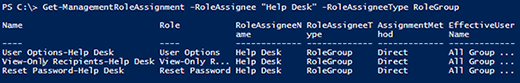 Help Desk Role Group