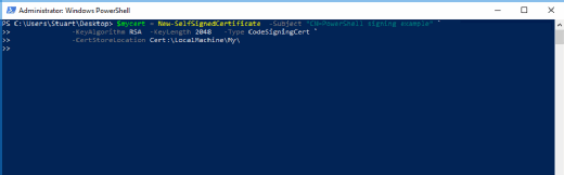 PowerShell New-SelfSignedCertificate