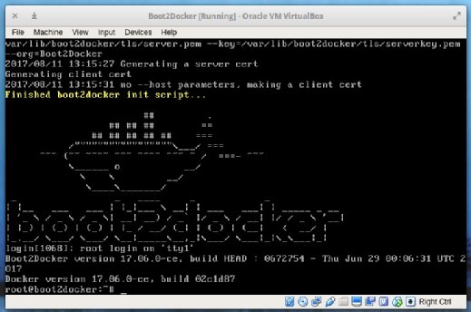 Boot2Docker welcome screen