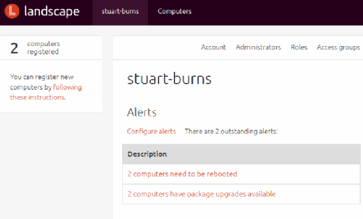Canonical Landscape alerts