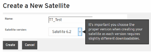 Satellite server creation