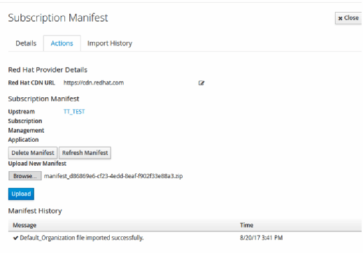 Red Hat Satellite Subscription Manifest