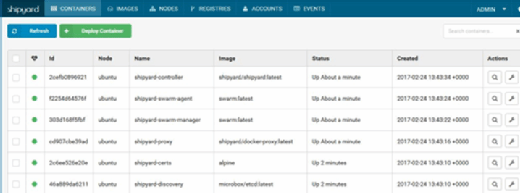 Shipyard for Docker GUI.