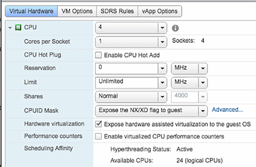 vSphere GUI