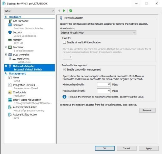 Hardware offloading settings