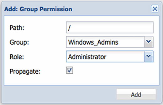 Adding a group permission.
