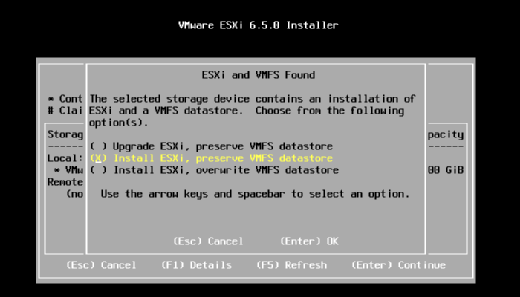 ESXi installer prompt