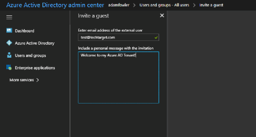 Azure Active Directory B2B invitation