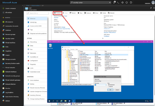 Managing Windows Server VM in Azure.