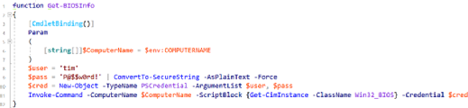 PowerShell script with credentials