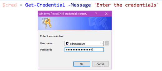 Credentials dialog box