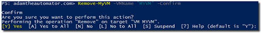 Confirm an action with the Confirm parameter