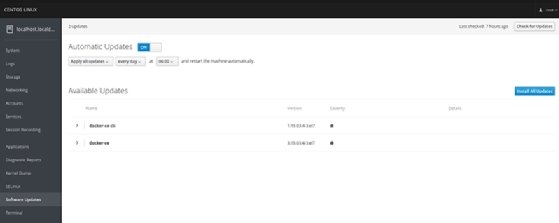 Cockpit CentOS 8 server dashboard