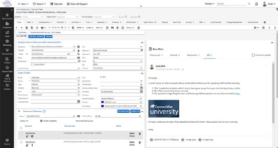 ConnectWise Manage PSA dashboard