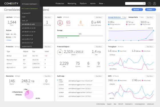 Cohesity Helios screenshot
