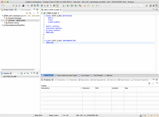 ABAP Class in Eclipse