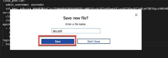 AKS cluster save file