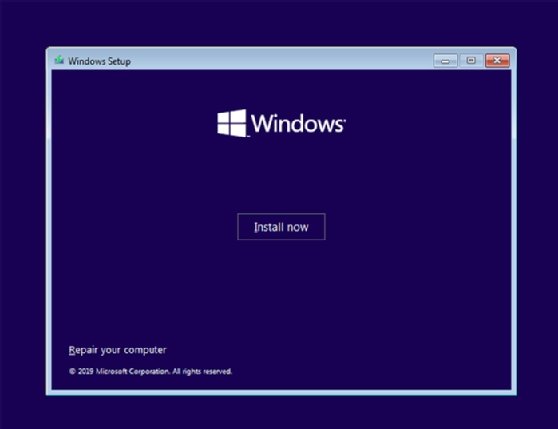 Screenshot of Windows Setup wizard