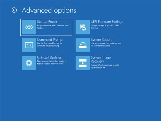 Screenshot of Advanced option in Windows Setup